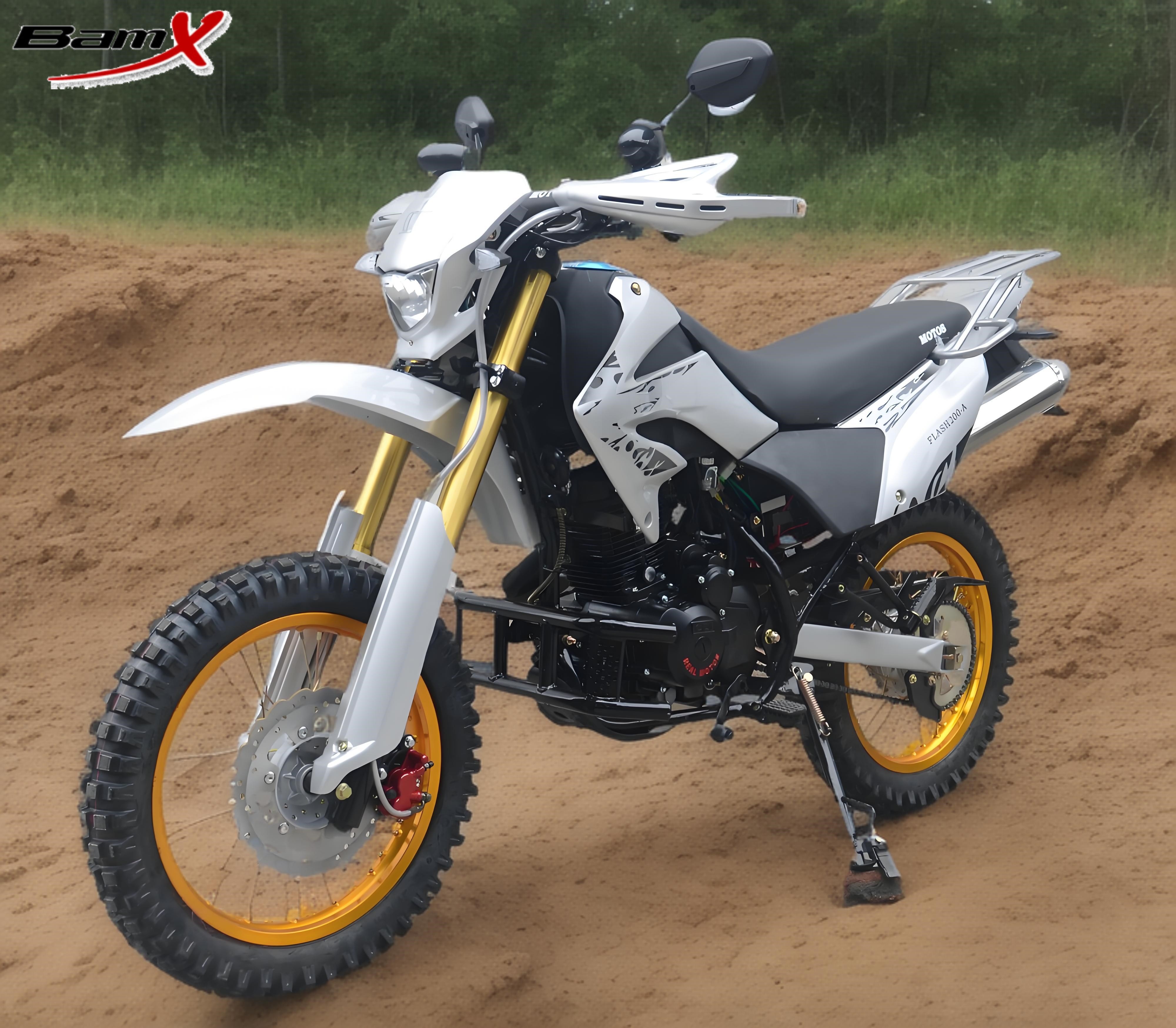 Single Cylinder 200cc Dual Sport Motorcycle Two Pipes Muffler Alloy 4 ...